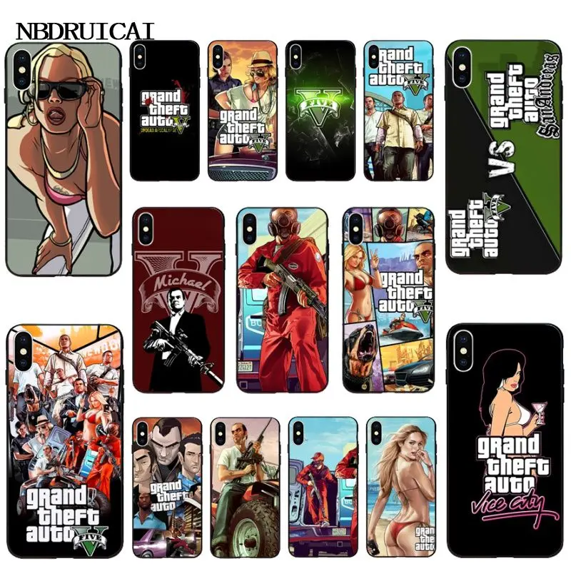 NBDRUICAI rockstar gta 5 Grand Theft высококачественный силиконовый чехол для телефона iPhone 11 pro XS