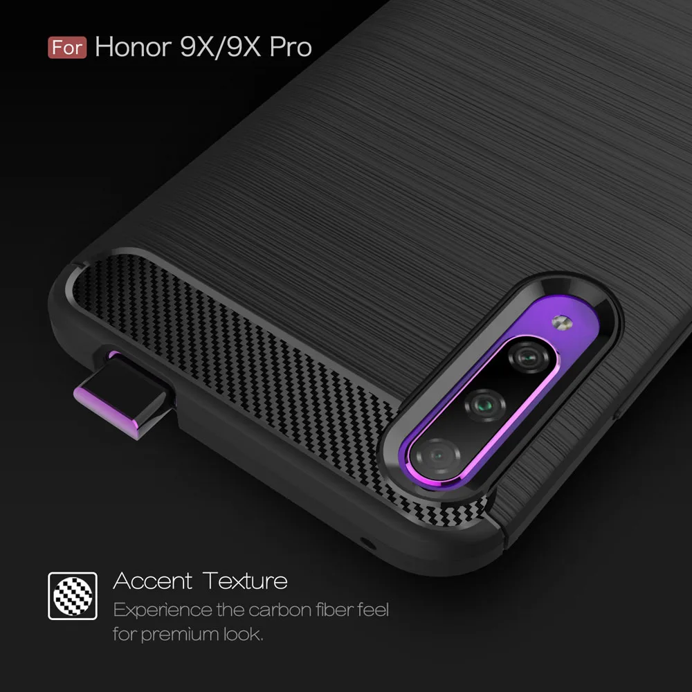 Чехол из углеволокна крышка 6.59For huawei Honor 9X Pro Чехол для huawei Honor 9X Honor9X Pro Чехол для телефона чехол-лента на заднюю панель