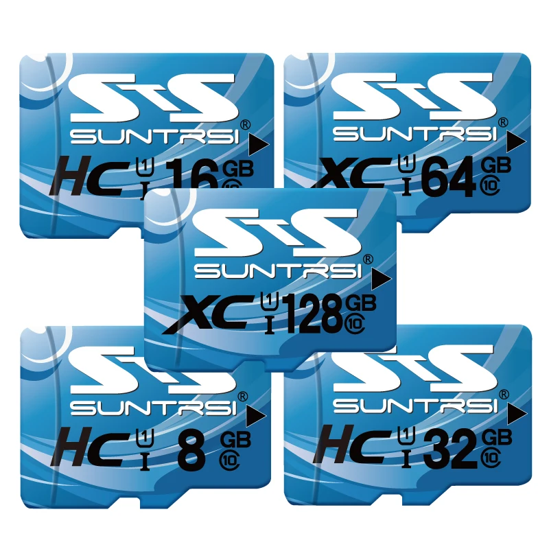 Suntrsi карта памяти 128 Гб Micro SD TF высокая скорость класс 10 64 ГБ 32 Мини для смартфонов и