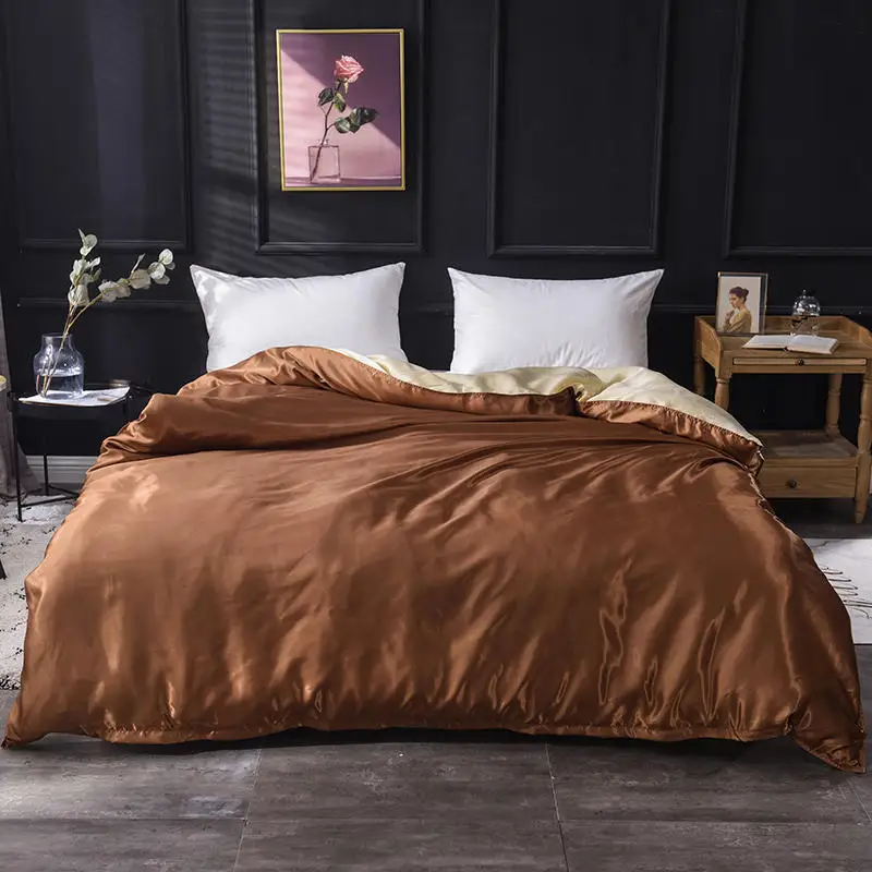 Двустороннее теплое и гладкое шелковое стеганое одеяло стильный постельный