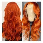 Парик для косплея для женщин, синтетические термостойкие волосы из апельсиновой волны на сетке спереди