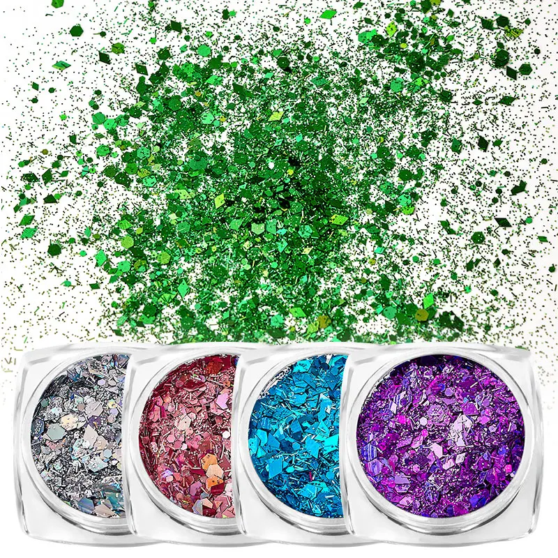 1 Box Holographic Nail Glitter Flakies Sequins Rose Gold Powder Paillette DIY Art Decoration | Красота и здоровье