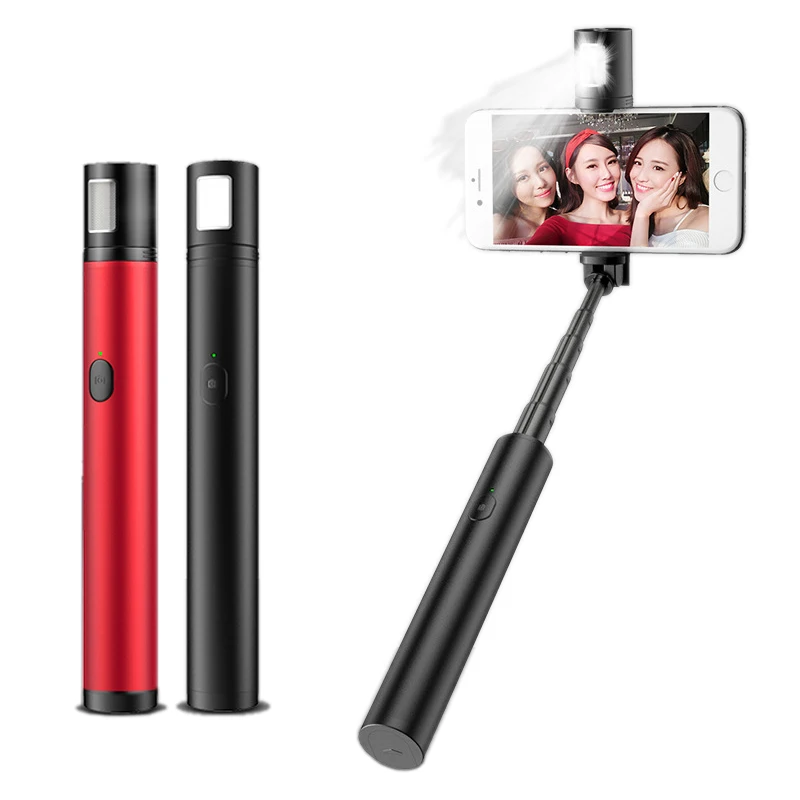 Wireless Bluetooth Mini Selfie Stick Self Timer Portable Handheld Foldable Lightweight With LED Fill Lighte | Электроника