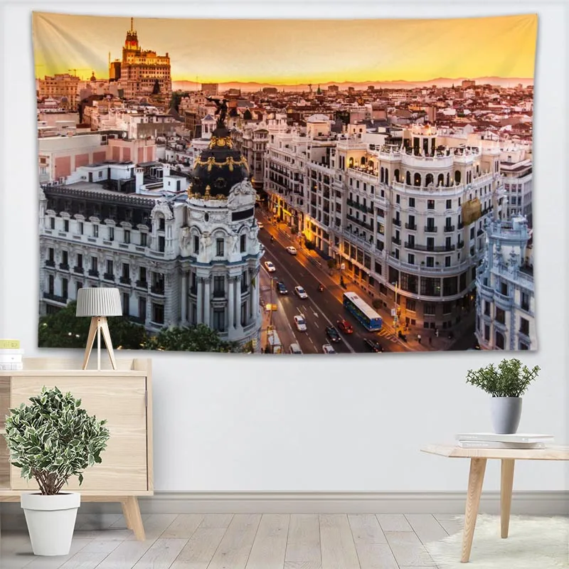 

Madrid Tapestry Wall Hanging Decor Wall Cloth Tapestries Home Decoration Accessories Psychedelic Carpet Decorative 0511