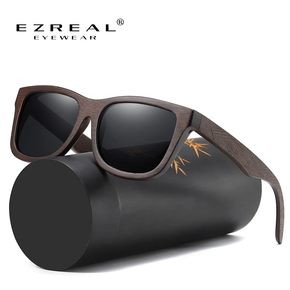 Солнцезащитные очки EZREAL Hamdmade с бамбуковыми дужками S3833 для мужчин и женщин