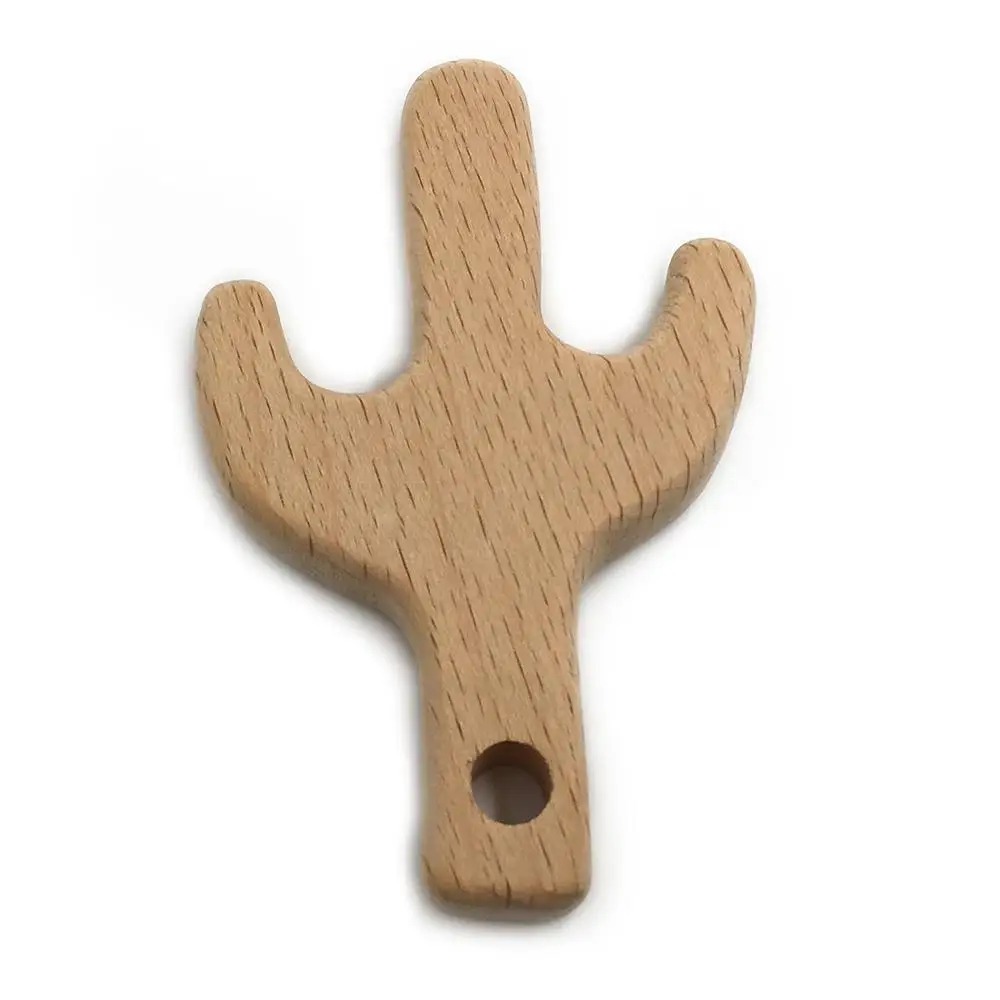 C056 Beech Wood Прорезыватель Мультяшные деревянные животные Детский Прорезыватель игрушка безопасный новорожденный дети Прорезыватель игрушки Жевательная из силикона бусы Товары для малышей - Цвет: C056