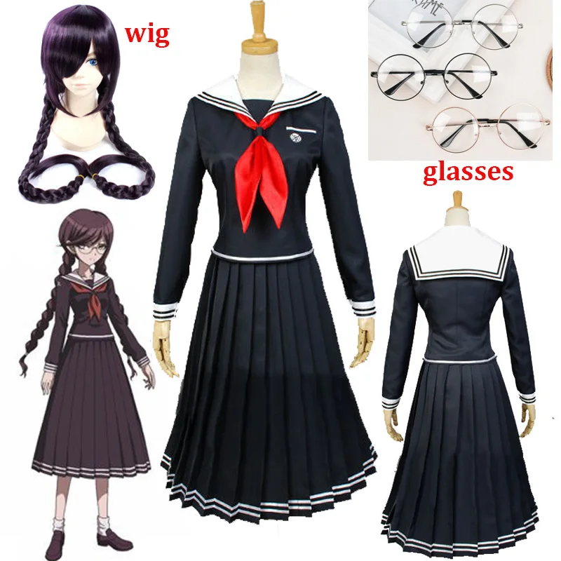 

Anime Danganronpa Cosplay Toko Fukawa Cosplay Costumes School Uniform Dress Wig Dangan Ronpa Halloween Costumes For Women CS214