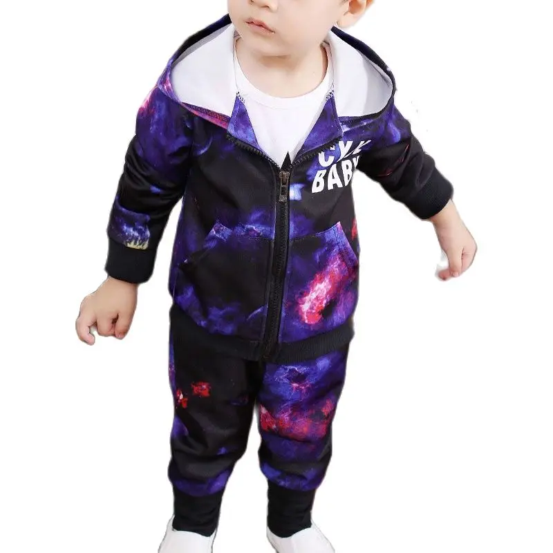 Осенне-зимняя детская куртка для мальчиков комплекты одежды малышей синий