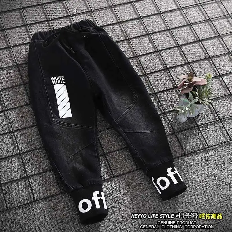 Зимние джинсы для мальчиков Плотные Теплые детские брюки Джинсовые детей