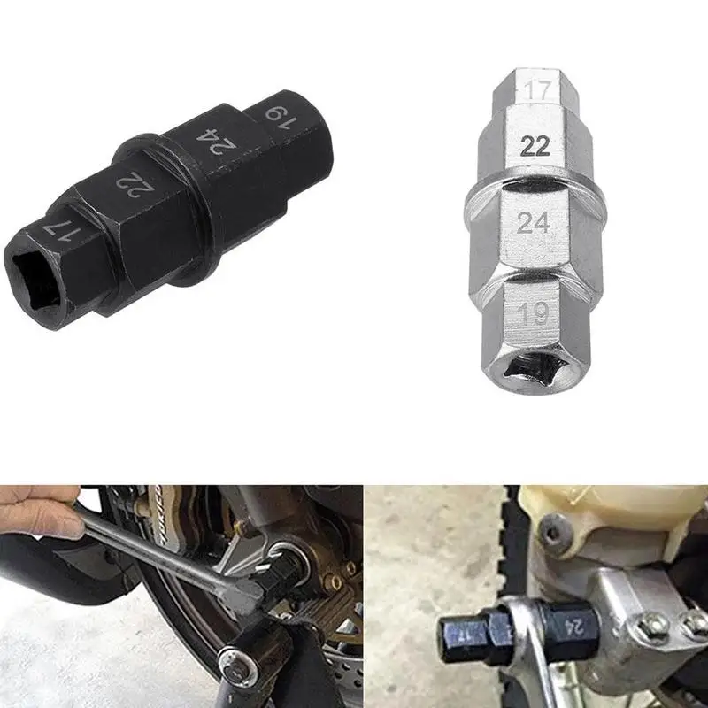 Motorcycle Front Wheel 17 19 22 24mm Hub Axle Allen Spindle Driver Tool Wrench Black Silver |