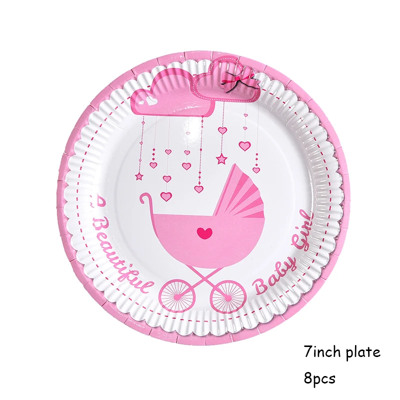 8pc 7inch plate Мультяшный слон столовая посуда тарелка бумажная чашка полотенце детский день рождения, детский душ вечерние принадлежности одноразовая посуда - Цвет: 8pc 7inch plate