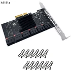 Адаптер для майнинга Chi a, 12 портов SATA PCIE 4X, PCI Express X4 на SATA 3,0, 6 ГБ, контроллер, плата расширения для настольного ПК