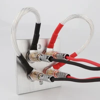4pcs preffair odin jumper links 20cm hifi jumper audio cable ofc speaker cable pure copper spade plugs to spades