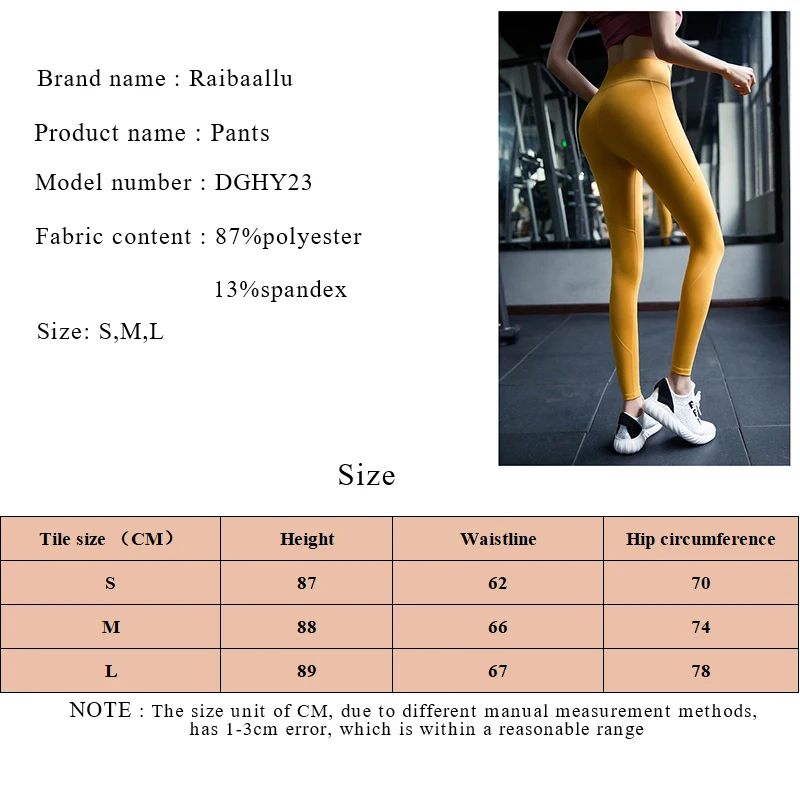 

Raibaallu Women Yoga Pants Stretchy Gym Tights High Waist Hip Up Sport Leggings Quick Drying Running Pants Full Length