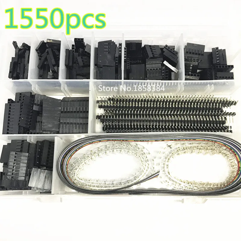 1550 шт./кор. комплект соединителей 2,54 мм штыревые разъемы pcb коробка упаковка Dupont электрические электронные элементы