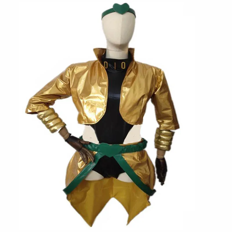 Customized JoJo's Bizarre Adventure movie Dio Brando Cosplay Costume yellow gold costume Female Version