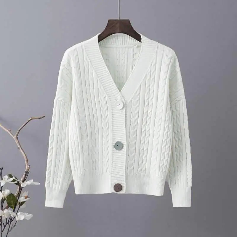 Осень-зима свободный утепленный вязаный кардиган в Корейском стиле женский