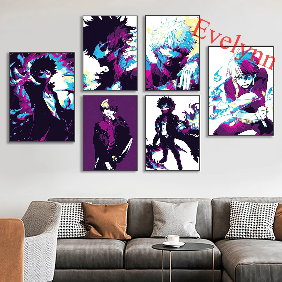 

My Hero Academia Anime Cartoon Posters Prints Wall Art Canvas Picture For Modern Living Room Cuadros Home Decor Painting Gift