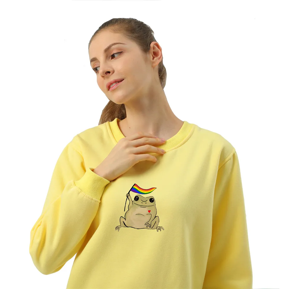 Women Hoodie Harajuku Students Plus Size Cotton Sweetshirts Girl Long Sleeve Crew Neck Top Hoodies Womens Comfy Cute Sweatshirts