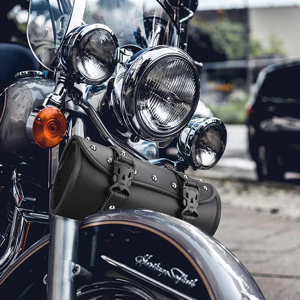 Мотоциклетный чехол для вилок кожаные сумки черная сумка на руль мотоциклетный