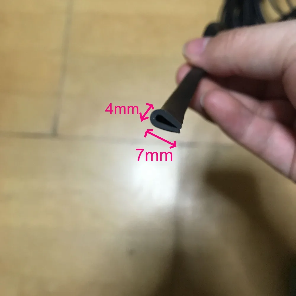 

1m x 4mm x 7mm Universal Soft Flexible Weatherstrip U Channel Seal Strip Rubber Edge Trim