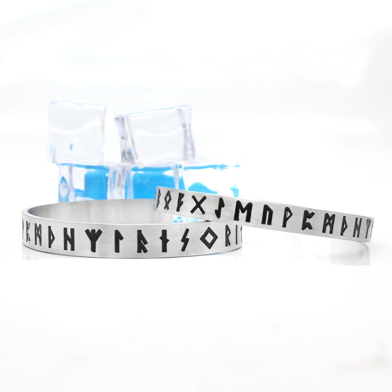 KLDY Новый скандинавский Викинг браслет с рунами регулируемый из нержавеющей