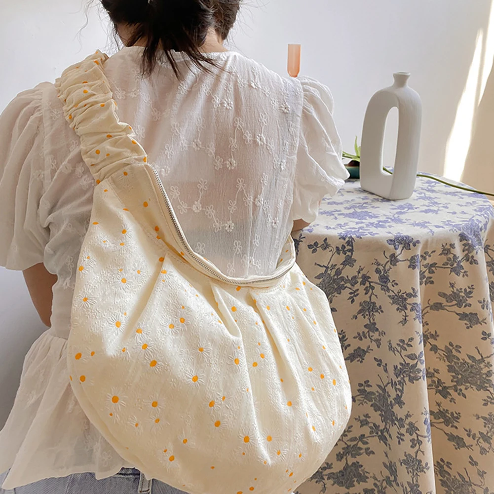 Холщовая портативная многоразовая сумка на плечо корейские женские сумки через