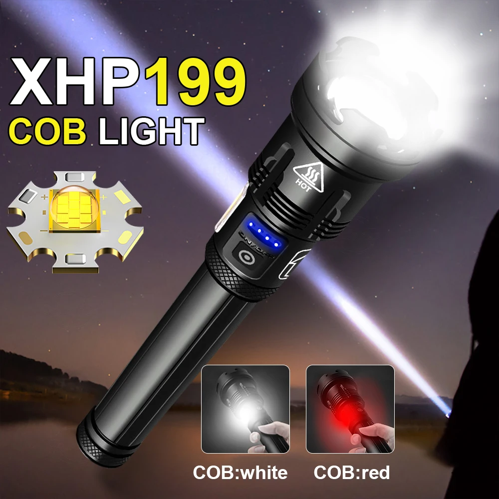 

Super Powerful XHP199 Led Flashlight High Power XHP90 Led Torch Light Rechargeable Tactical Flashlight 18650 26650 Usb Hand Lamp