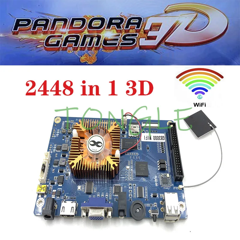Wireless add Pandora Key Arcade 168 x3D with PCB Board 2 Player Home Use Controller 4018/2448 in 1 Retro Video Game Machine | Спорт и