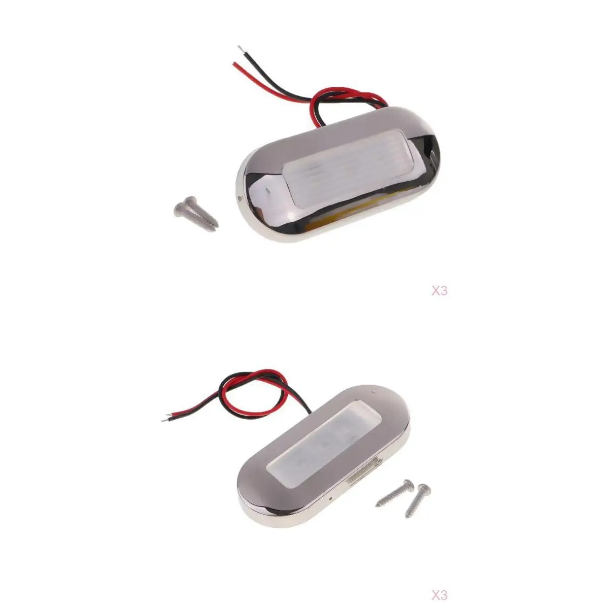 

2 PCs 3 LED Oblong Surface Mount Courtesy Accent Light For RV Boat