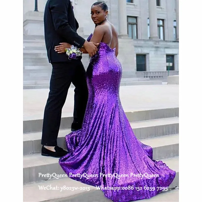 С пайетками фиолетовое вечернее платье длинная Часовня Поезд возлюбленная