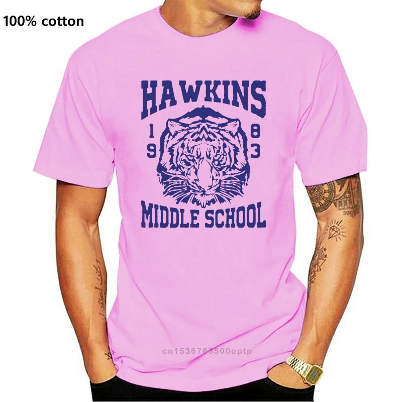 

Man T Shart Hawkins Middle School 2021 Wity Tee Shirt Trendy t-shirt For Men 100% Cotton Cloth Homme