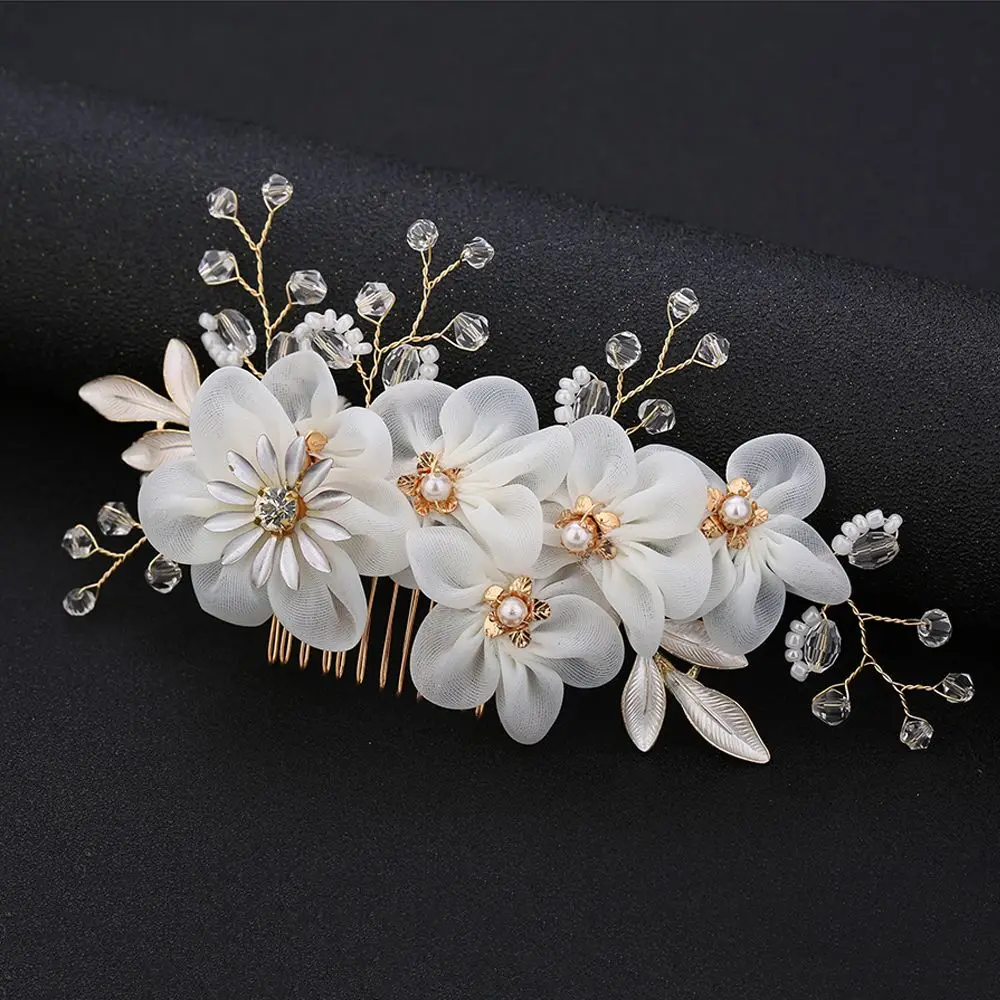 Элегантный гребень для волос с кристаллами и жемчужинами свадебные украшения