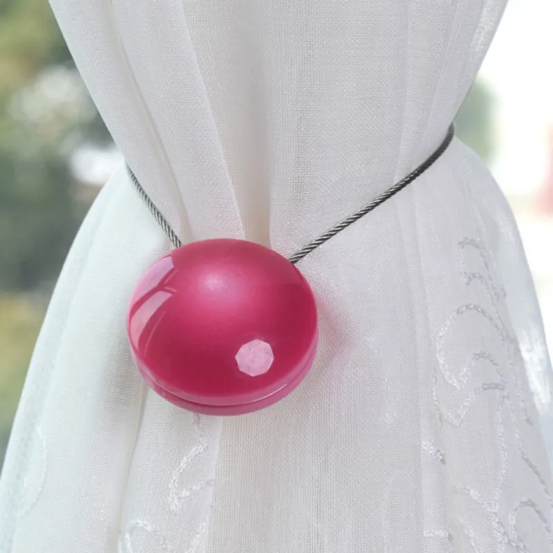 

Hemispherical Ball Shaped Magnetic Curtain Tieback Buckle Holder Resin Curtain Clip Fashion Pratical Home Decor .x