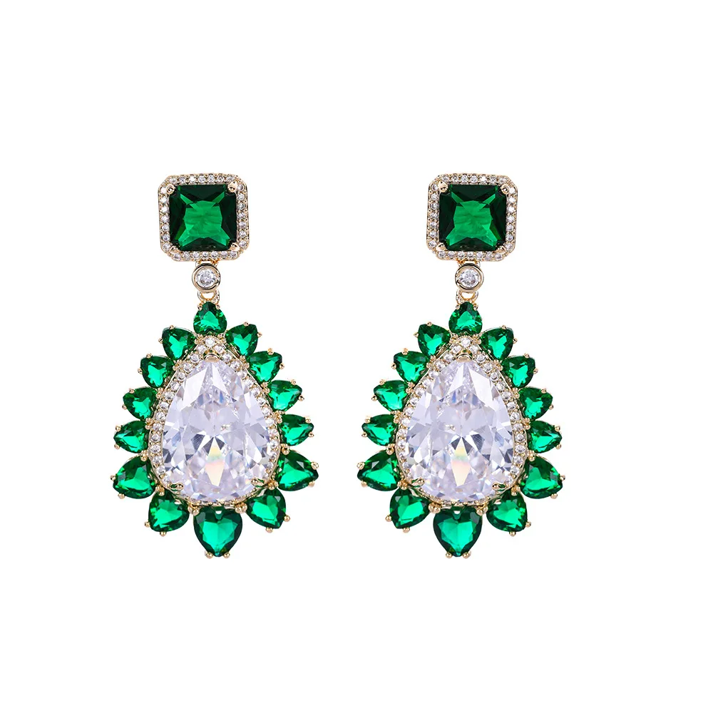 

Summer Fashion Brand Crystal Earrings 2022 New Cool Wedding Jewelry Shining Cubic Zirconia Luxury Drop Dangle Jewelry