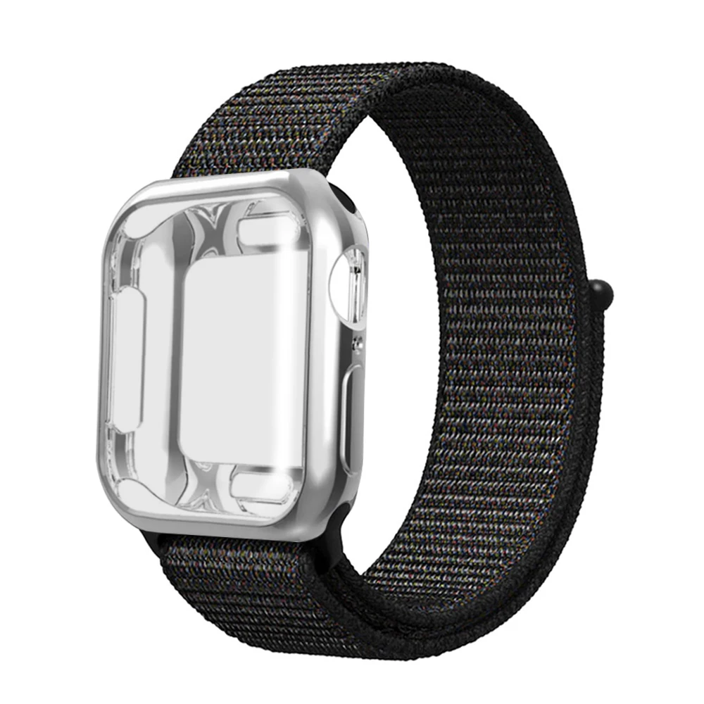 Нейлоновый ремешок+ чехол для Apple watch series 5/4/3/2/1, 42 мм, 38 мм, версия в едином положении во время занятий легкой атлетикой, ремешок для iwatch 40 мм 44 спортивный браслет