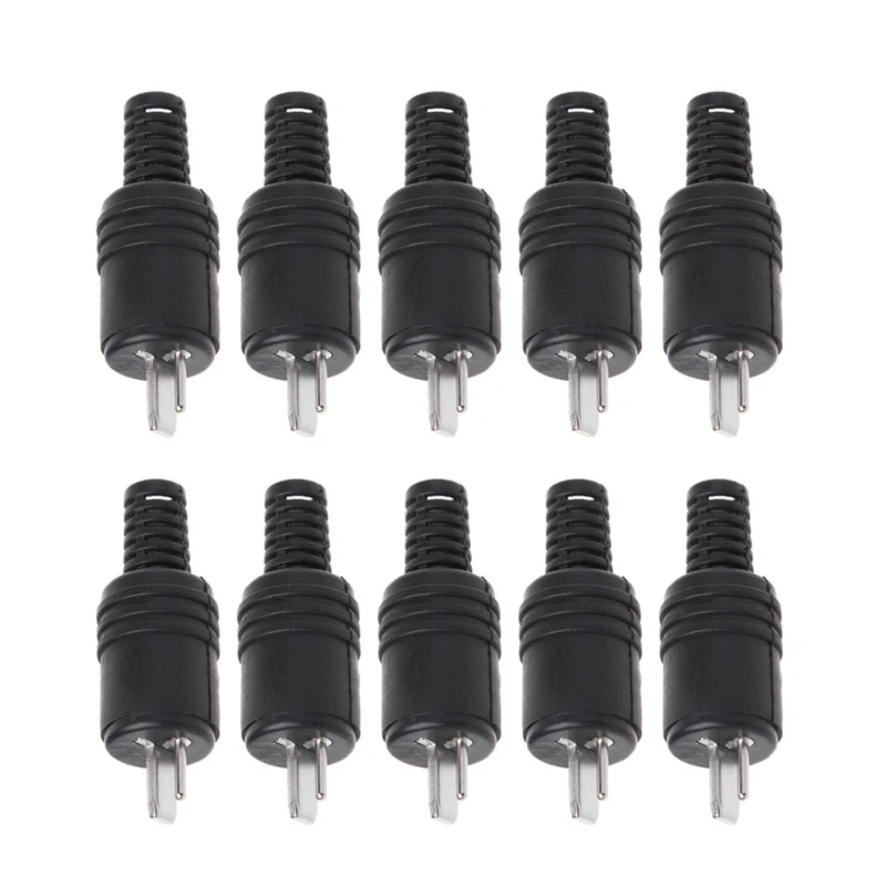 

10 Pcs 2 Pin DIN Speaker Plug 2-Pin Plug Hifi Loudspeaker Cable Solder Connector 85DA
