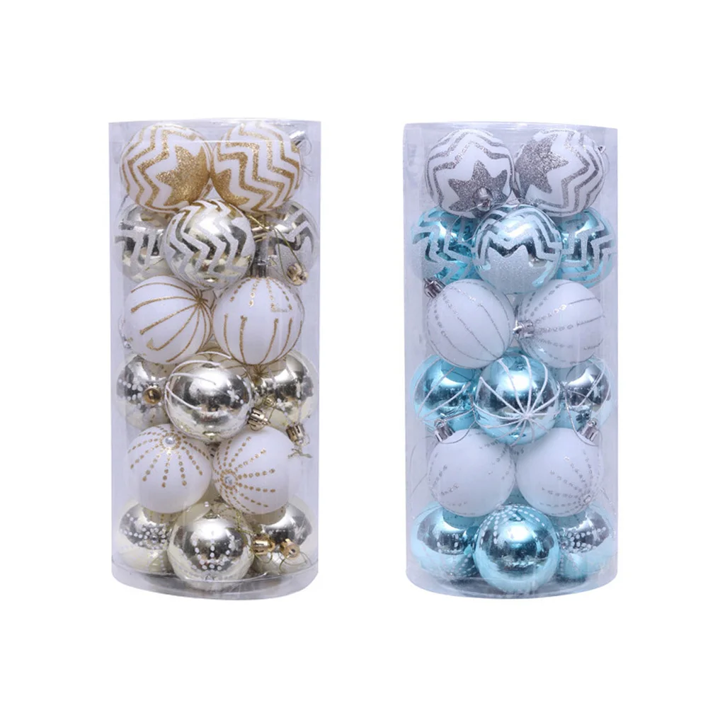 24 шт. Рождественские елочные шары украшения 6 см красочные подарки на новый год