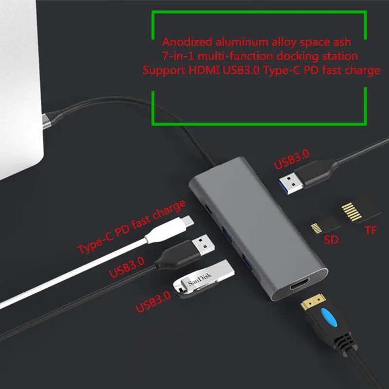 Usb хаб Мульти USB 3 0 концентратор Высокоскоростной разветвитель портов HDMI