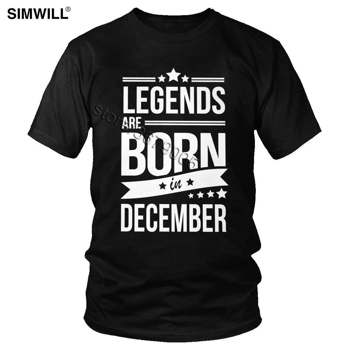 

Fashion T-Shirt for Men Cotton Legends Are Born In December Tshirt Short Sleeve Crew Neck Birthday Tee Gift Idea Casual Tops