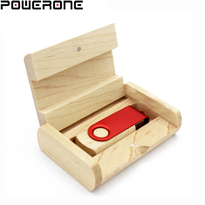 POWERONE вращающийся металлический деревянный usb + ручка накопитель 4 ГБ 8 16 32 64 Usb флеш
