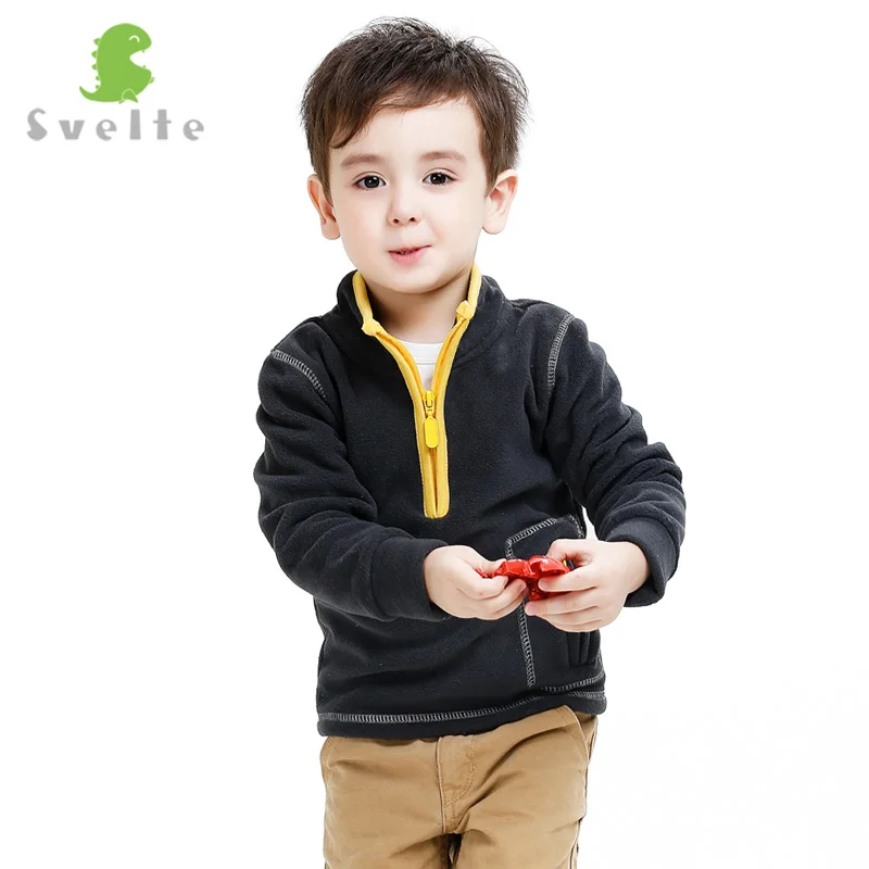 Флисовые пуловеры для мальчиков SVELTE толстовки с капюшоном и полумолнией детские