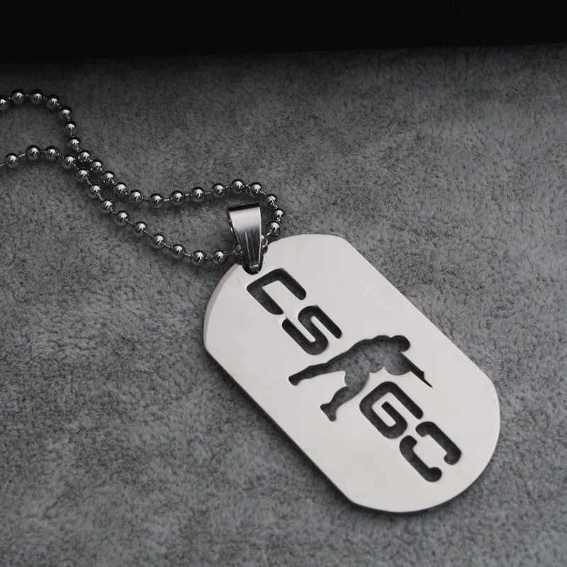 

1 GO Counter-Strike Logo Symbol Necklace Round Global Offensive Necklace Stainless Steel Anime Game CS Logo Necklace jewelry
