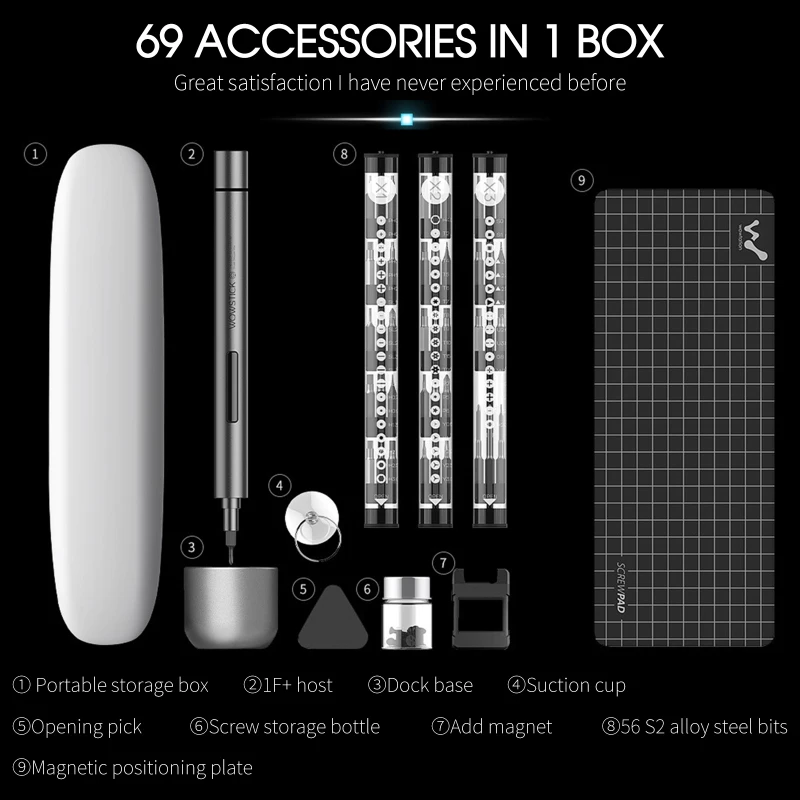 

Mini Electric Screwdriver Rechargeable Cordless Power Screw Driver Kit With LED Light Lithium Battery Operated