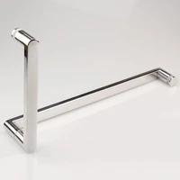 luxury 304 stainless steel frameless shower glass door handles l shape bathroom door push pull handles towel bar chromed
