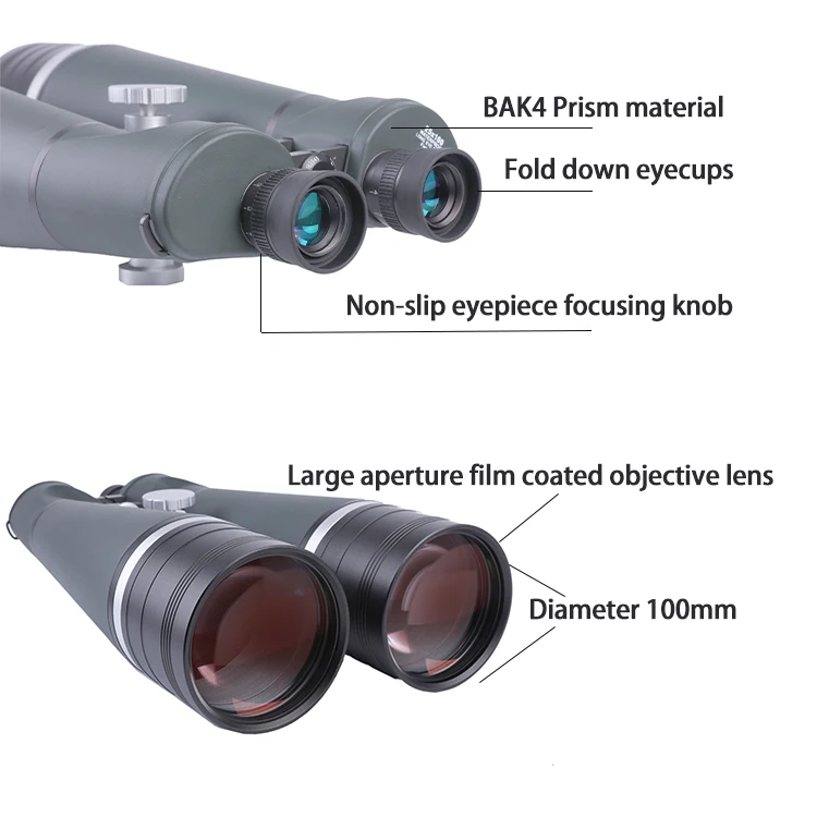 

Top quality 20x80 25x100 military waterproof binoculares night vision astronomical telescope