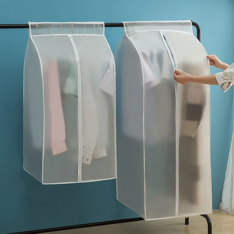 

Clothes Dust Cover Dustproof Garment Cloth Storage Waterproof Suit Coat Protector Storage Bag Hanging Organizer Wardrobe