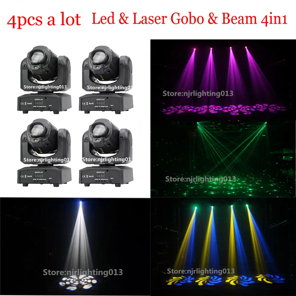 4 шт. DMX512 RGBW 4в1 80 Вт светодиодный движущаяся головка трафареты для изменения формы