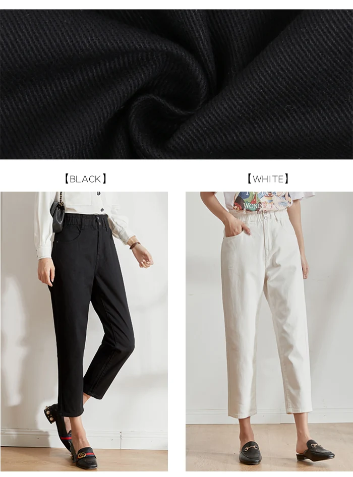 Женские шаровары из денима LEIJIJEANS, джинсы-капри на двух пуговицах с поясом на резинке и высокой посадкой, модель 9106 большого размера на осень