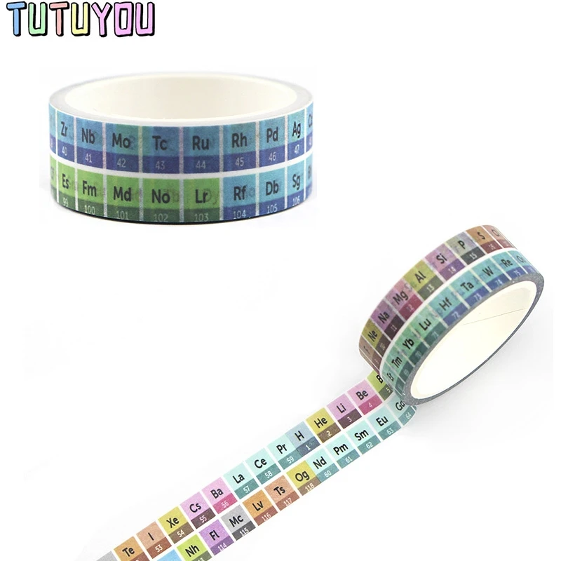 

PC370 полоски Washi для периодического стола, бумажная маскировочная лента для рисования своими руками, декоративные клейкие ленты, наклейки для скрапбукинга